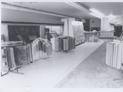 Murison's old showroom interior with carpet display